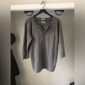 Jungmaven Thermal Henley 3/4 sleeve (Gray, Medium)